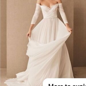 Elegant Off-Shoulder Anthropologie Weddng Dress